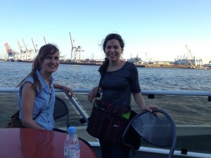 On the ferry––nice view! And breezy!
