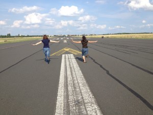 This used to be an airport (Tempelhof Flughafen), and is now a park! But you can still take off :)