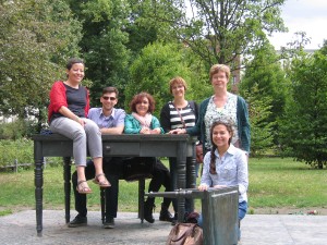 As part of our homework one day, we were split up into small groups and then we had to explore certain parts of the city. Here we are at a memorial of the holocaust.